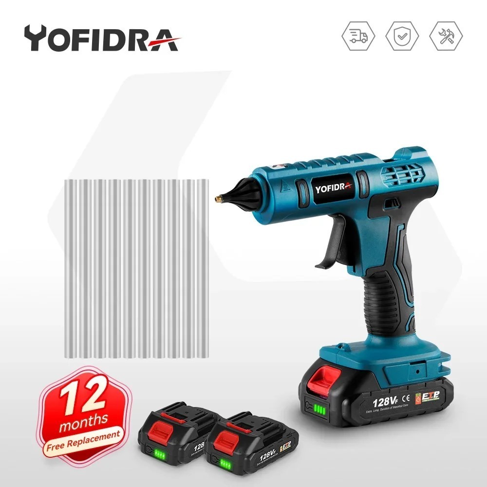 Yofidra 100W 260° 牧田 18V 電池工業迷你膠槍熱電維修工具的高溫熱膠槍