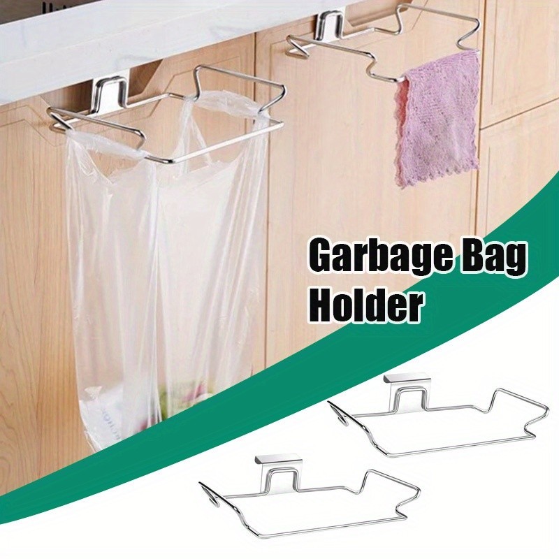 用於廚櫃門和櫥櫃的大型不銹鋼垃圾袋架、水槽下袋架、垃圾袋架、廚房垃圾桶、廚房垃圾桶