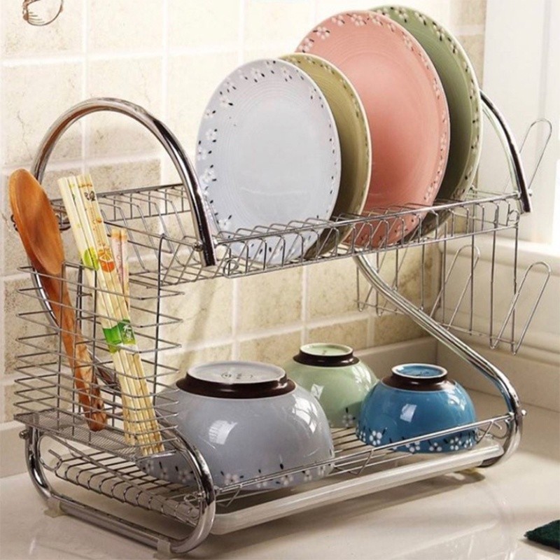雙層碗架雙層碗架帶杯架洗碗機廚房擱架板式擱架