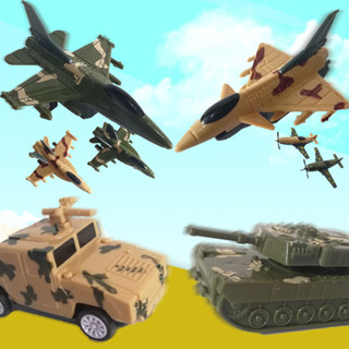 1pc 坦克兒童玩具回力車 飛機軍事玩具 迷你工程車