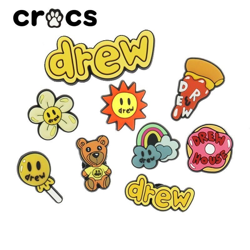 Crocs Jibbitz Drew House鞋扣可愛卡通鞋花時尚Crocs配飾DIY鞋扣