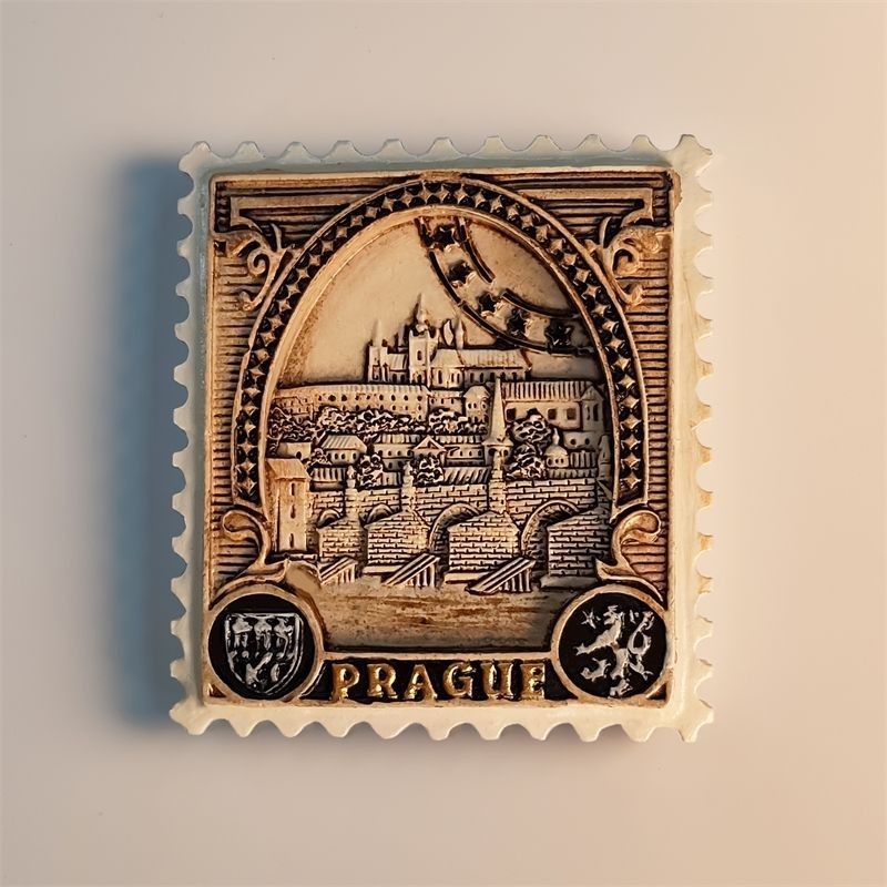 【旅行文創冰箱貼】 捷克布拉格查理大橋創意風景郵戳旅遊紀念品家居彩繪磁力貼冰箱貼