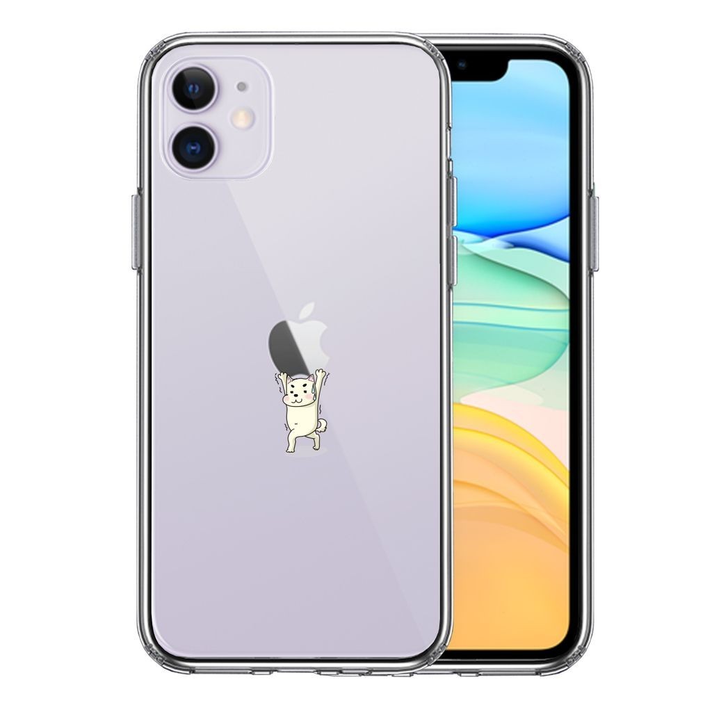 iPhone11專用 透明保護殼 狗狗 蘋果很重圖案 軟硬混合 側軟殼 背硬殼 分散衝擊 可無線充電