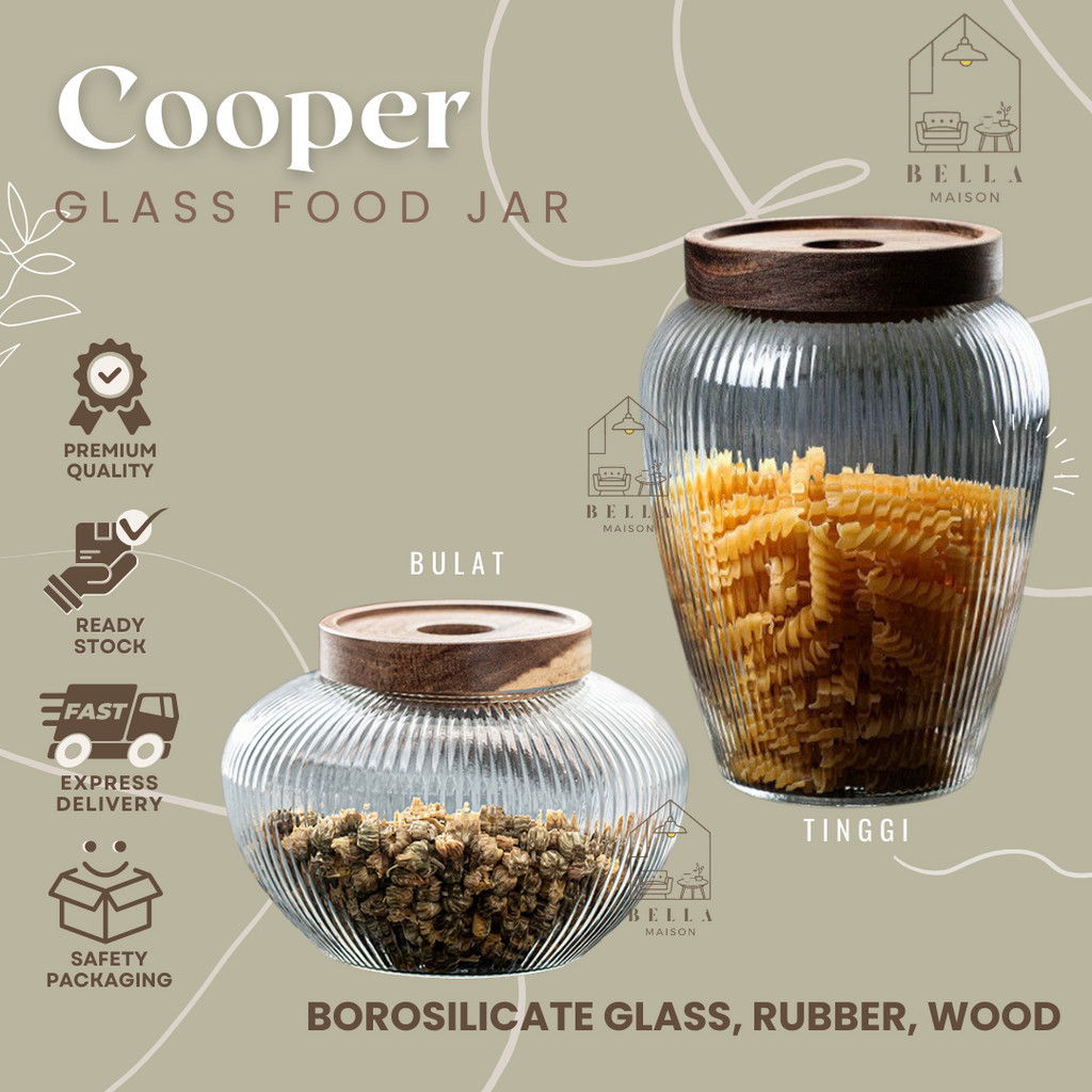 Cooper 玻璃罐食品蛋糕儲存食品罐糖果豎線