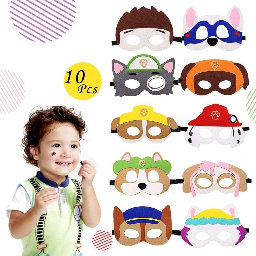 10張 汪汪隊面具眼罩 兒童生日派對裝扮 男孩女孩角色扮演 節日生日聖誕禮物