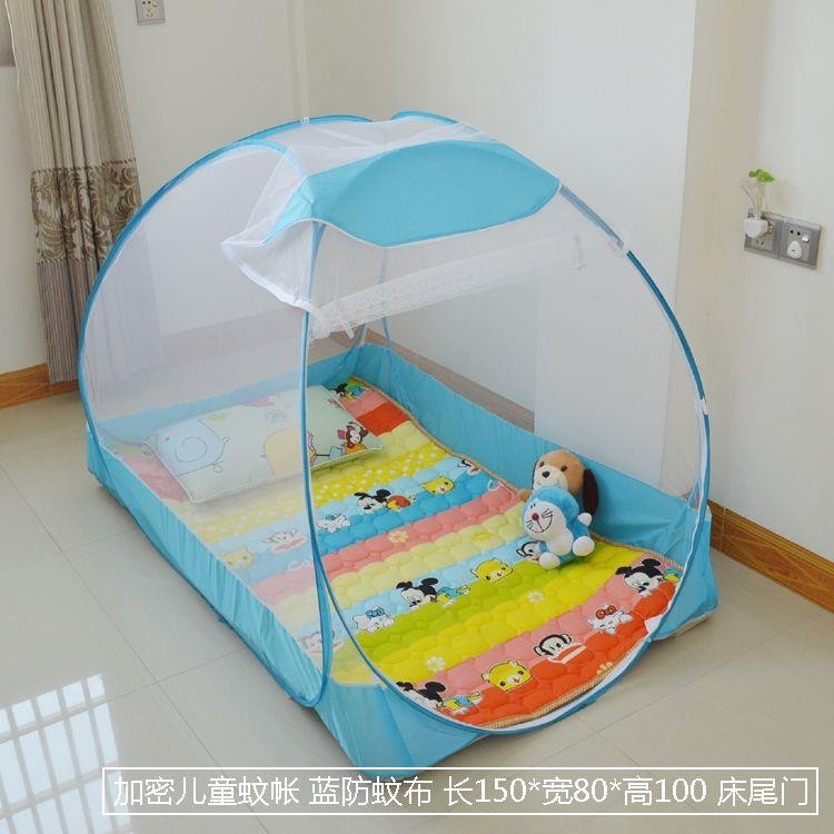 寢具床圍帳 兒童寶寶蚊帳罩通用免安裝可折迭有底嬰兒床蚊帳蒙古包蚊帳玩具屋