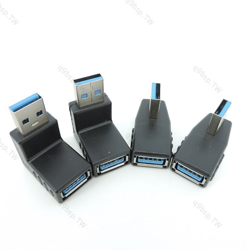 4 種 1 件 USB 3.0 A 公對母適配器連接器轉換器插頭電纜適配器 90 度角耦合器適用於筆記本電腦 TW9B