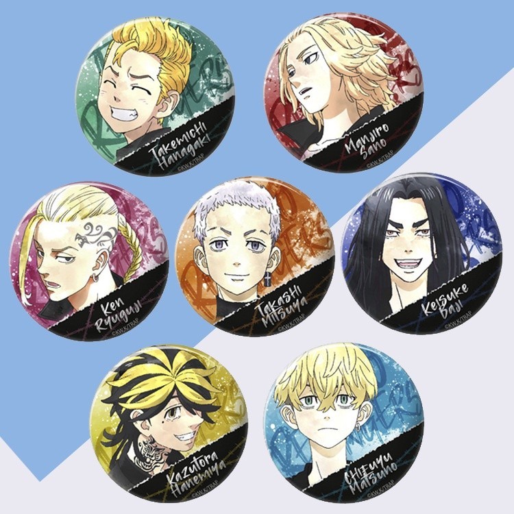 <限量> 東京卍復仇者 同人 徽章 5.8公分 - 三谷隆 松野千冬 佐野萬次郎 花垣武道 龍宮寺堅 羽宮一虎 場地圭介