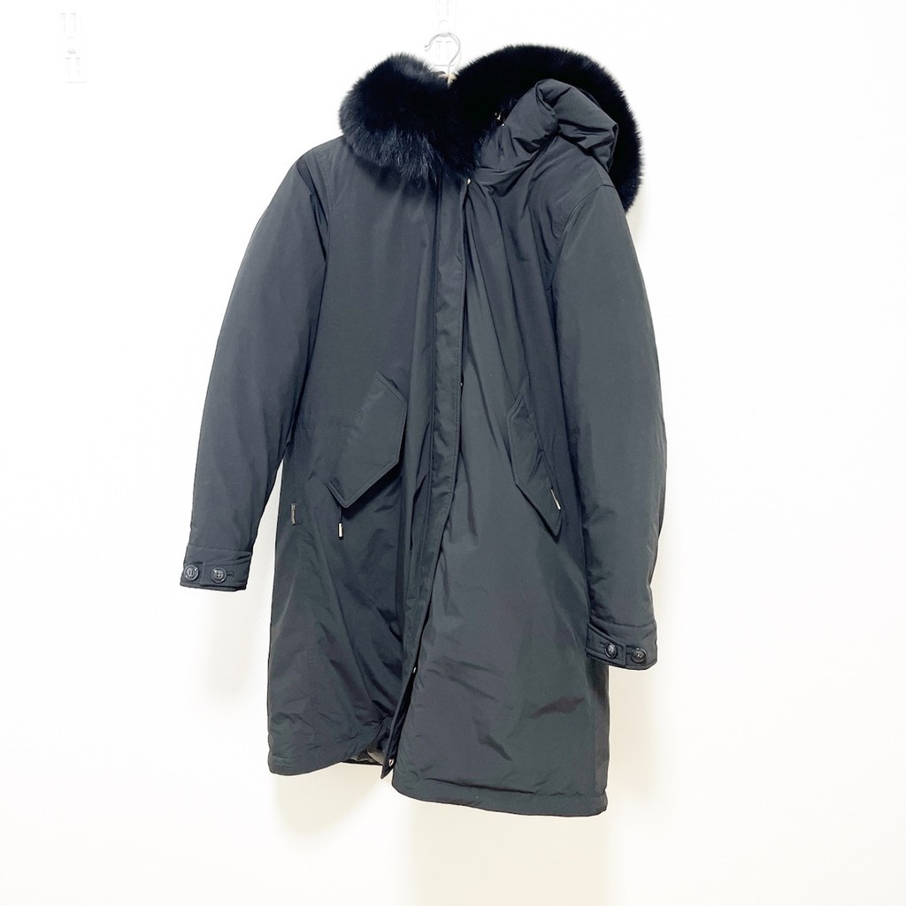 二手 WOOLRICH 外套 羽絨 黑色 羊毛 L碼