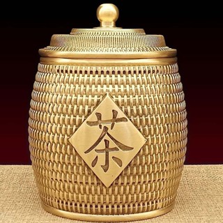 純銅茶葉罐高檔擺件黃銅五牛罐儲存罐家用客廳茶几裝飾品商務禮品