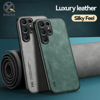 SAMSUNG Xicci 手機殼超薄小羊皮皮革保護套適用於三星 Galaxy S24 Ultra/S24 Plus/S