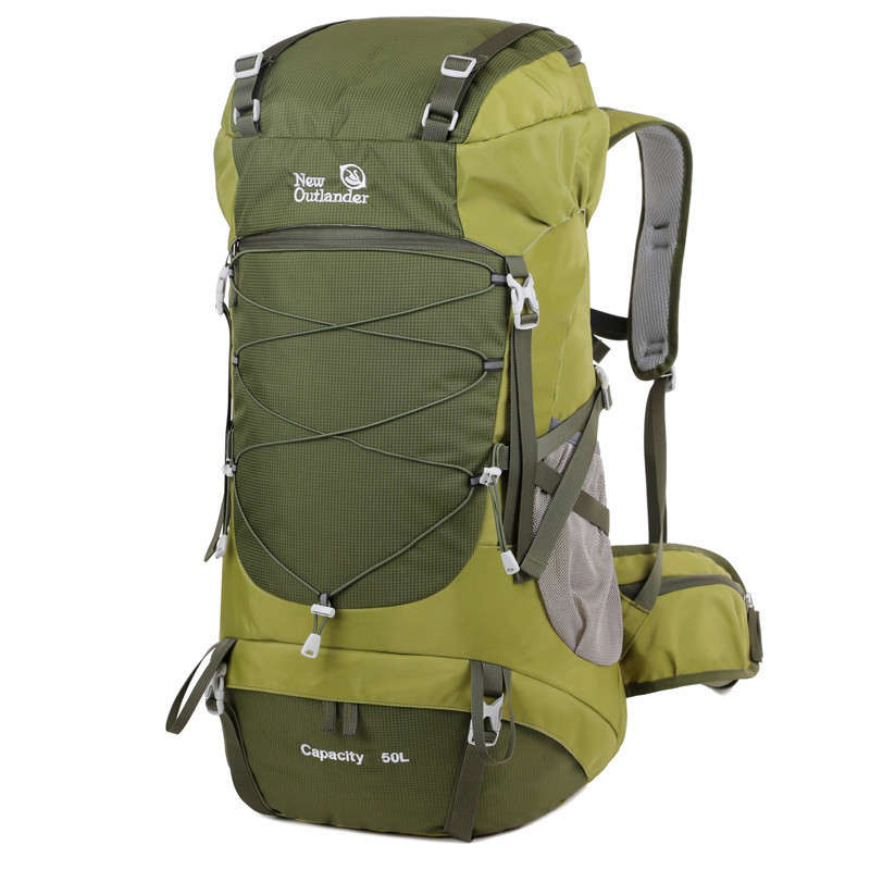 新款雙肩背包戶外登山包50L大容量尼龍旅行野營徒步登山背包