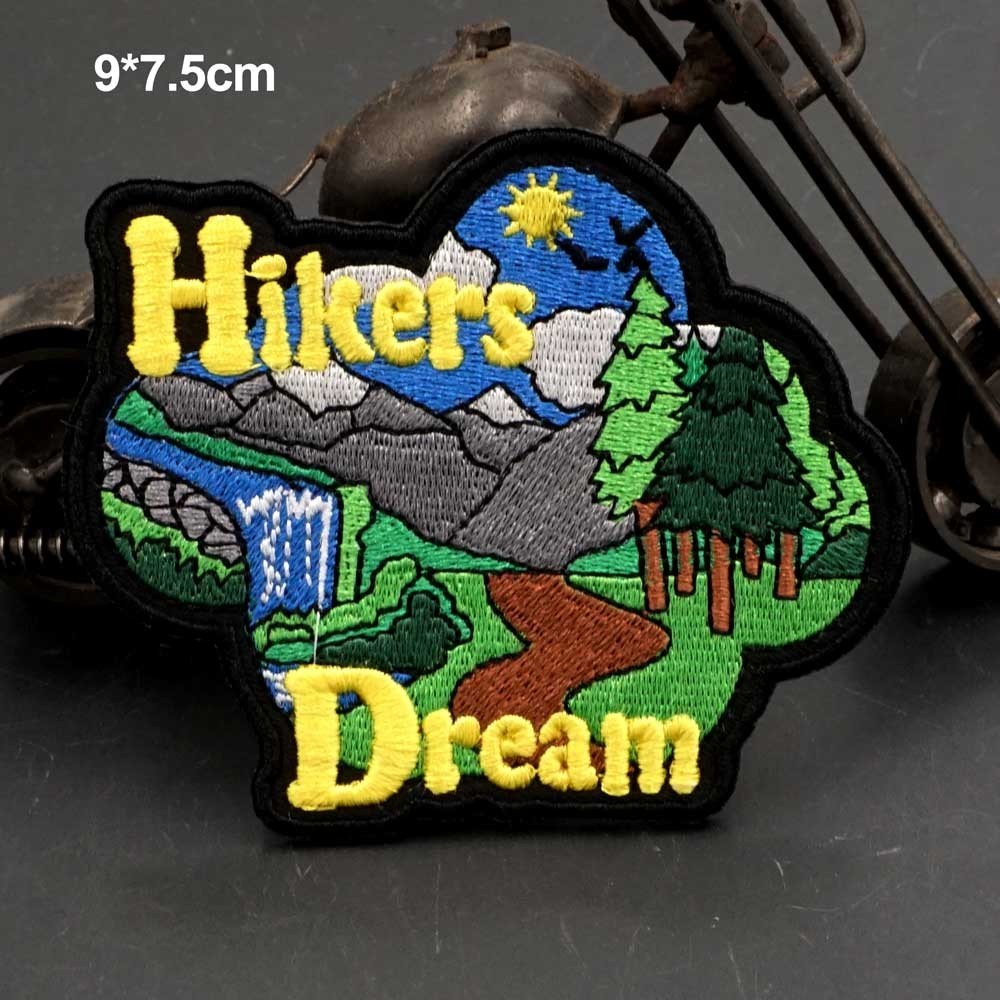 【定制】AQ The Dream of Hikers 3D 刺繡魔術貼補丁/徽章/臂章/徽章裝飾夾克牛仔褲背包帽