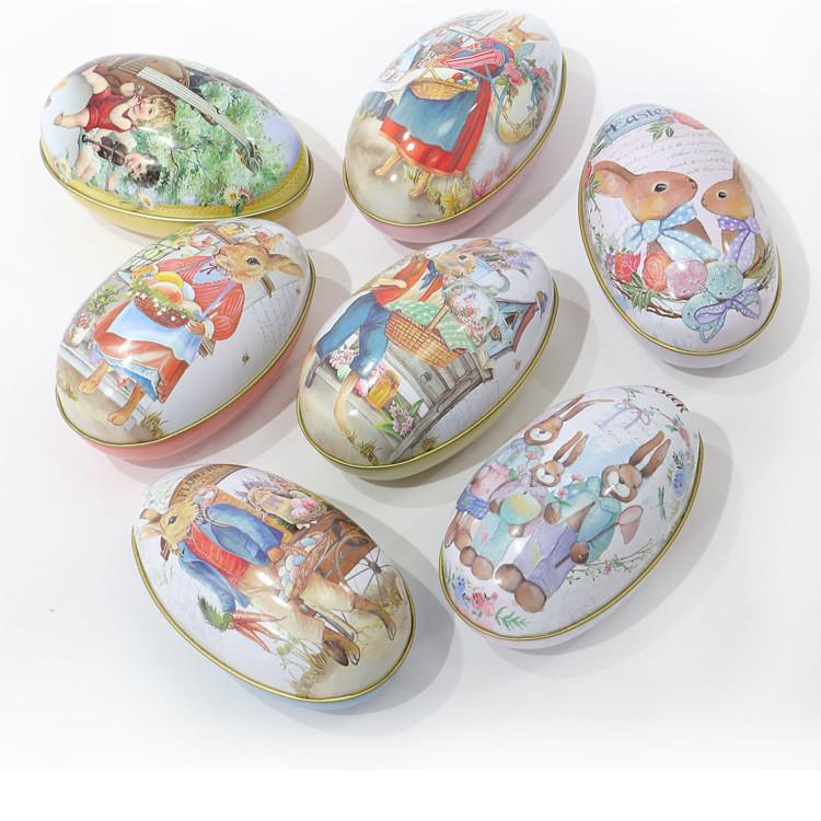 【特價】新款小號復活節馬口鐵盒彼得兔彩蛋派對小禮品糖果巧克力包裝盒文具
