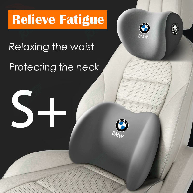 BMW [頭枕和腰枕] 寶馬緩解疲勞 - 保護頸部和肩部 - 記憶泡沫核心 - F20 F21 F40 E90 F30