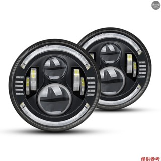 WRANGLER JEEP MAZDA 2 件裝 7 英寸汽車摩托車 LED 大燈,帶 DRL/轉向信號/近光燈/遠光燈