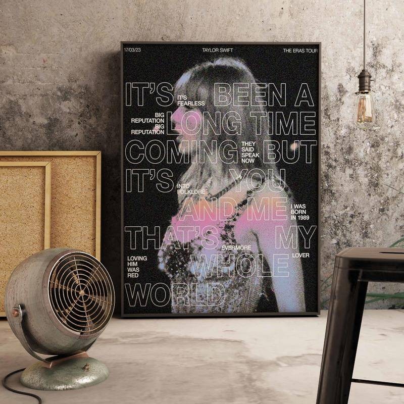 Taylor 美學帆布版畫反英雄海報專輯封面歌詞靈感牆壁藝術,Taylor 禮物 Swift 音樂海報