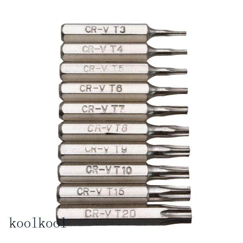 [KOOL] Cr-v Torx 螺絲刀批頭套裝 T3 T4 T5 T6 T7 T8 T9 T10 T15 T20 手機