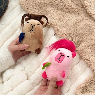 可愛的水豚串珠吊墜卡比巴拉娃娃動物毛絨玩具可愛水豚娃娃鑰匙扣卡通兒童毛絨玩具