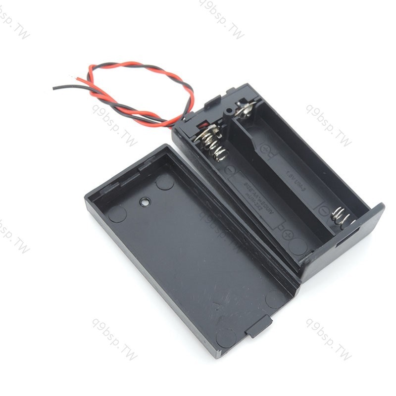 1 件 5 件 2AA 2XAA 3V 2x1.5v 黑色電池收納盒盒支架連接器 ON/OFF 開關帶引線 TW9B