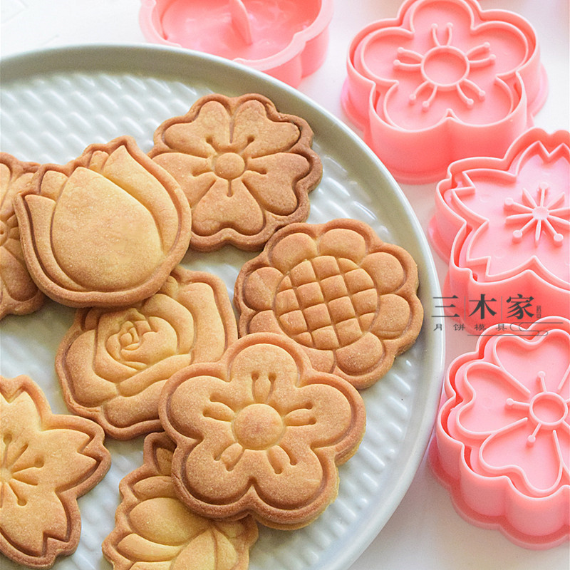 【現貨】【母親節模具】花朵餅乾模具 向日葵玫瑰鬱金香 母親節 翻糖烘焙 3d立體曲奇壓模