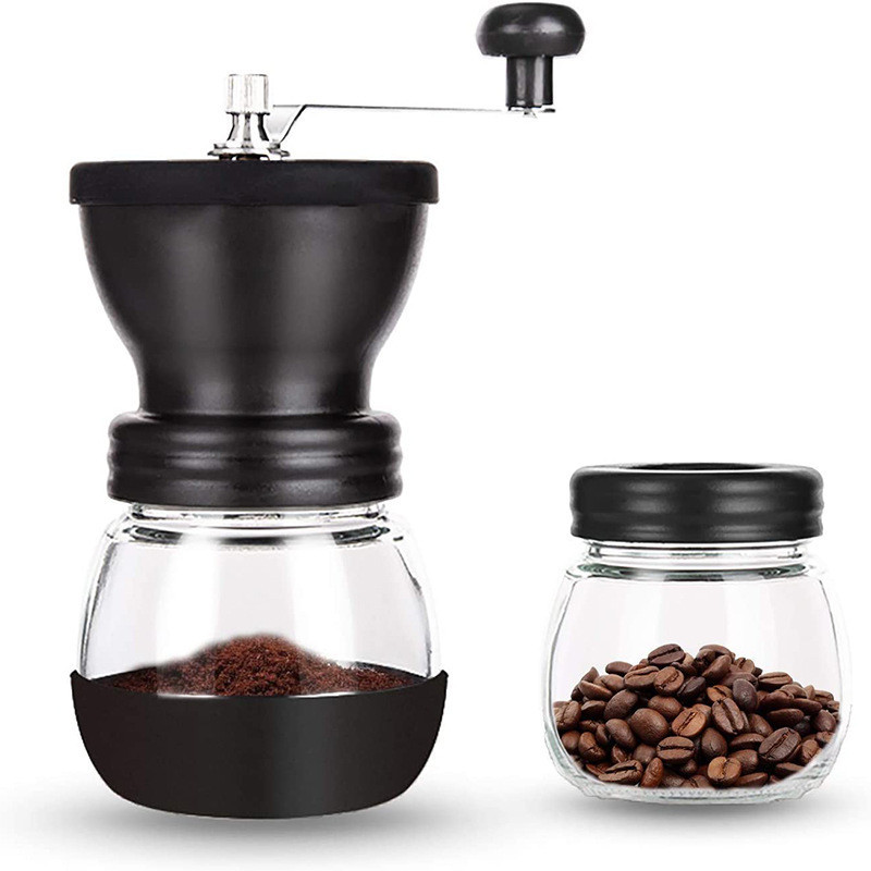 手動咖啡豆研磨機 手動咖啡研磨機，帶陶瓷毛刺，手搖式/手持式，露營用小型便攜式咖啡研磨機