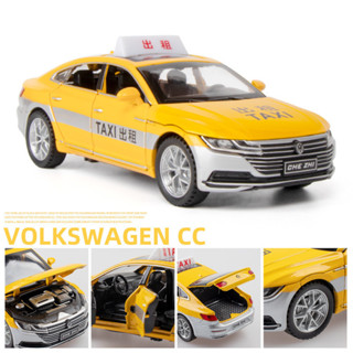 volkswagen 1:32 合金車 福斯 VW 大眾CC 黃色計程車 玩具車 taxi 聲光車 回力車 汽車模型