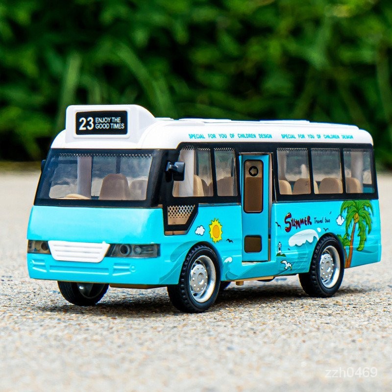 兒童校車巴士玩具車慣性聲光仿真公車男孩寶寶開門公共汽車模型