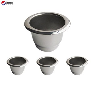 4 件適用於 Nespresso 不銹鋼可再填充咖啡膠囊咖啡過濾器可重複使用咖啡包可重複使用咖啡機 DIY