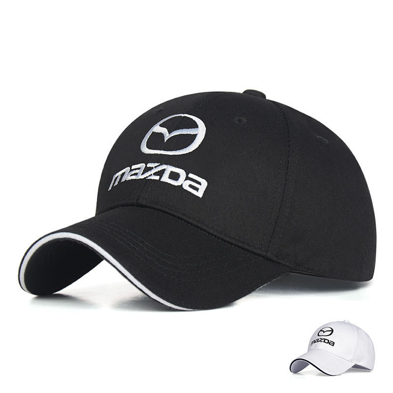超帥版型   純棉棒球帽男戶外高爾夫帽女鴨舌帽遮陽帽馬自達MAZDA汽車標帽子