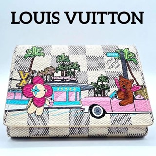 LOUIS VUITTON 路易威登 錢包 三折皮夾 格紋Damier Azur mercari 日本直送 二手