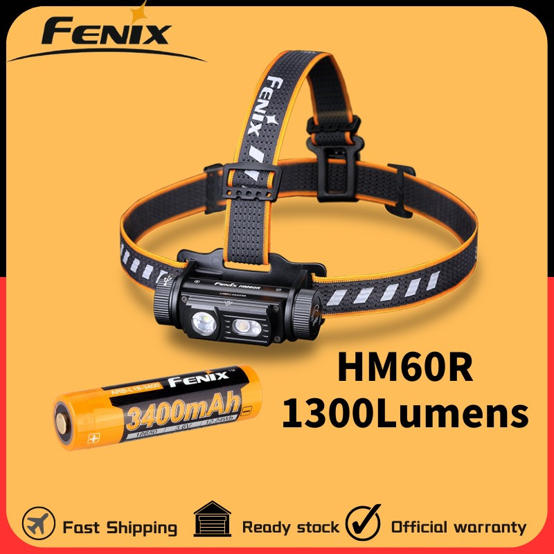 Fenix HM60R Intellight 頻率感應頭燈可充電1300流明頭燈廣角照明包括3400mAh電池