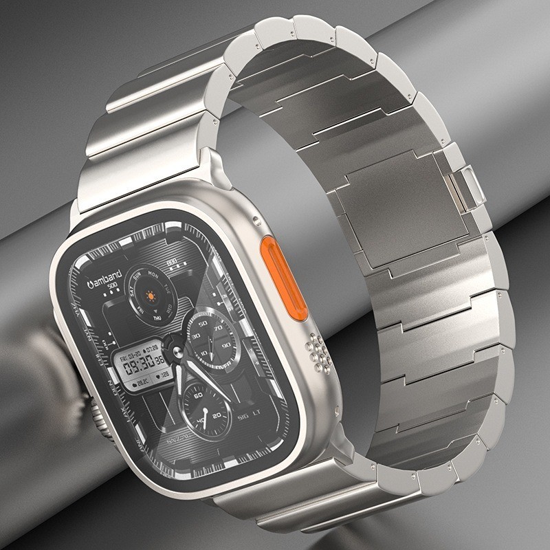 鈦合金磁吸扣大顆粒鈦帶 適用蘋果手錶apple watch 錶帶 9/8 ultra2 49mm高品質鈦帶 替換錶帶