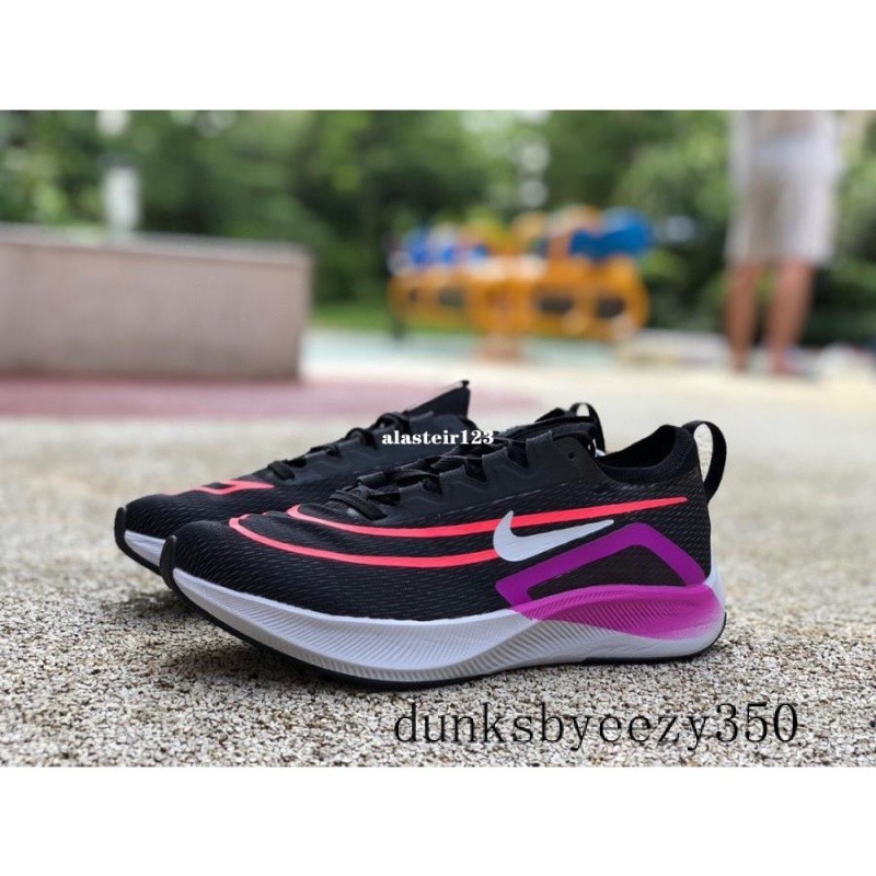 Nike Zoom Fly 4 黑紫 大鉤子 緩震碳板馬拉松男女跑步 CT2392-004