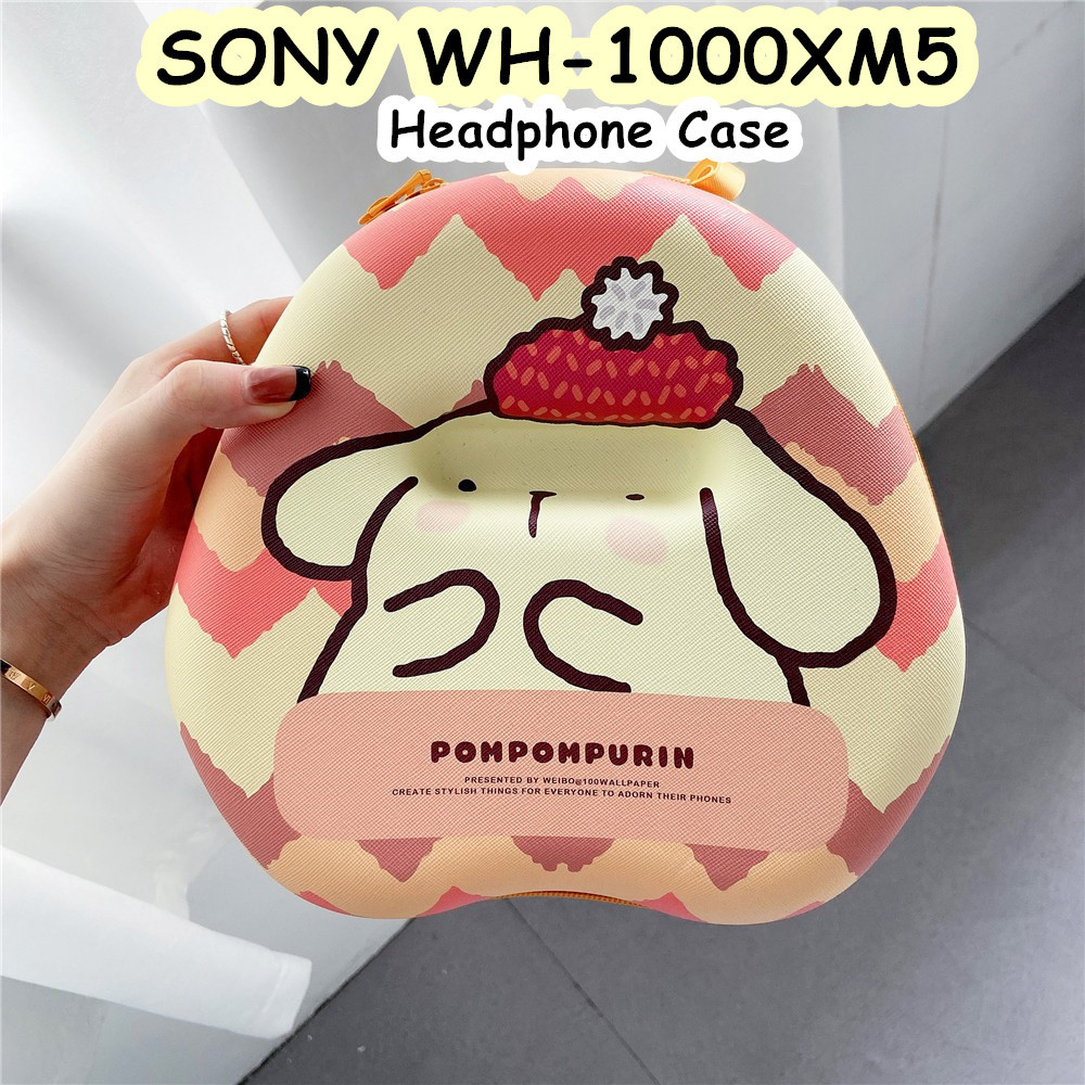 索尼 【潮流前】適用於SONY Wh-1000xm5 耳機套超酷卡通耳機耳墊收納包外殼盒