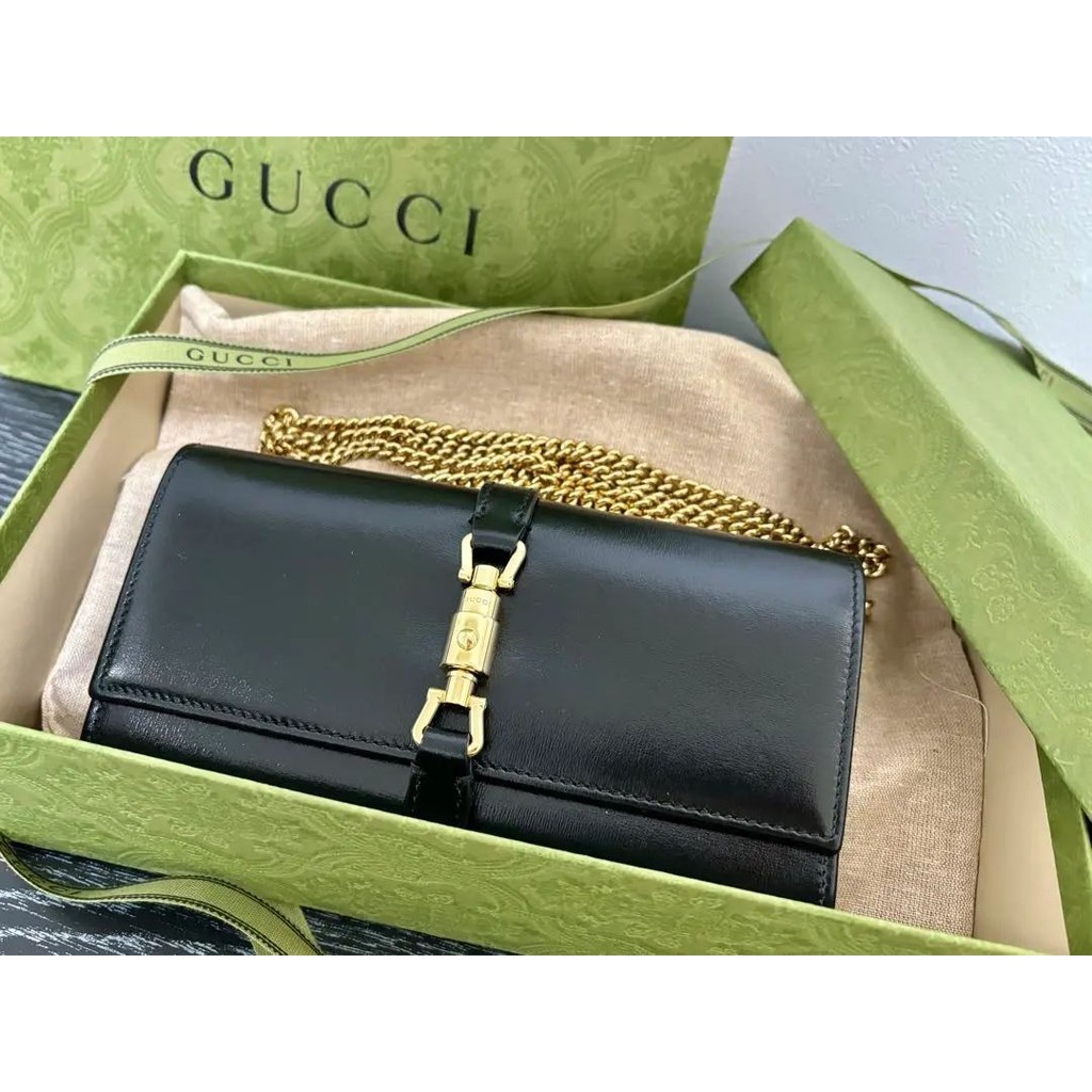 GUCCI 古馳 鍊帶包 New Jackie 賈姬包 GG RIBBON款 黑色 mercari 日本直送 二手