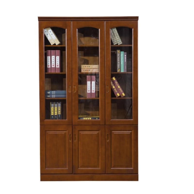 熱賣商品現代中式全實木書櫃儲物櫃書架展示櫃書櫃置物架書櫃帶門玻璃書櫃