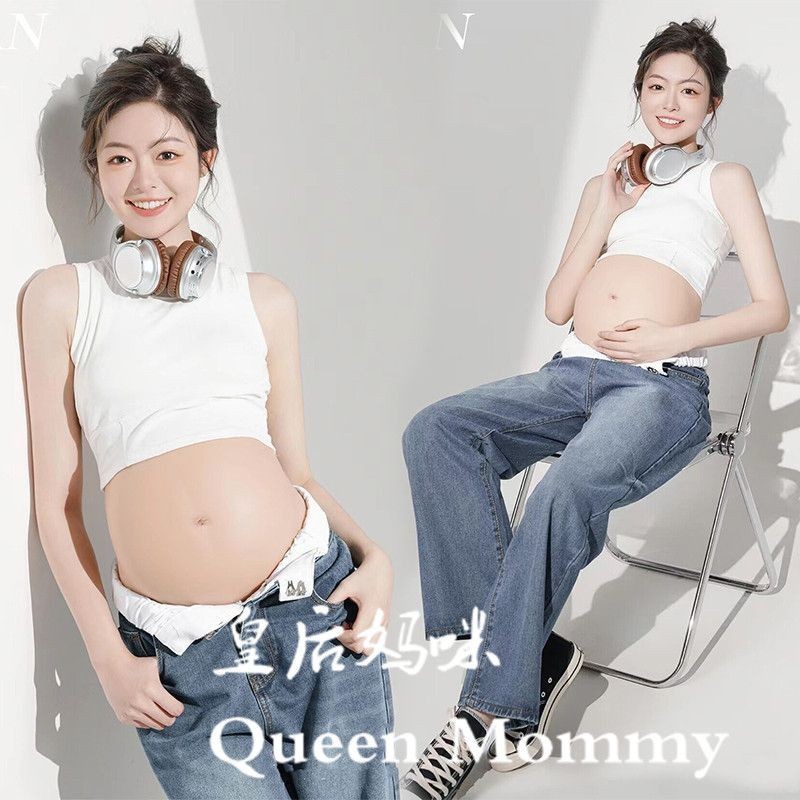 新款孕婦拍照服裝韓系小清新日系甜酷孕婦個人攝影寫真藝術照服裝