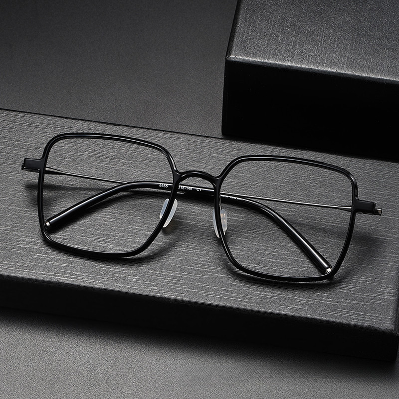 【Ti鈦眼鏡】大臉方框近視眼鏡框 男塑鋼鈦架 8655網紅素顏女可配度數 純鈦眼鏡架