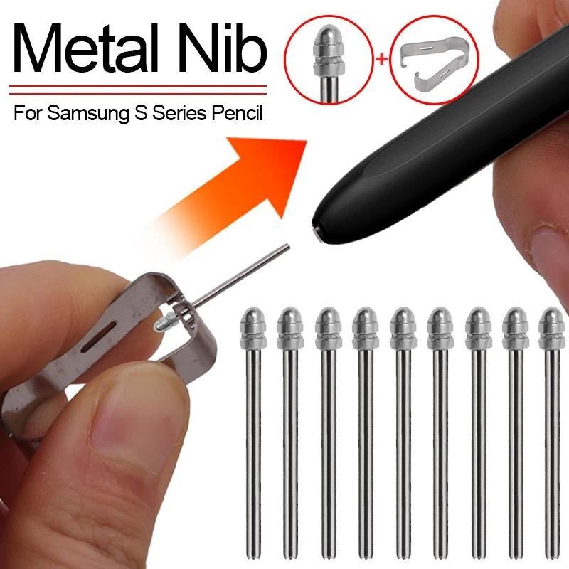 SAMSUNG 鈦合金金屬平板筆尖帶夾子手寫筆尖適用於三星 Galaxy Tab S6 S7 S8 S9 S23 Not
