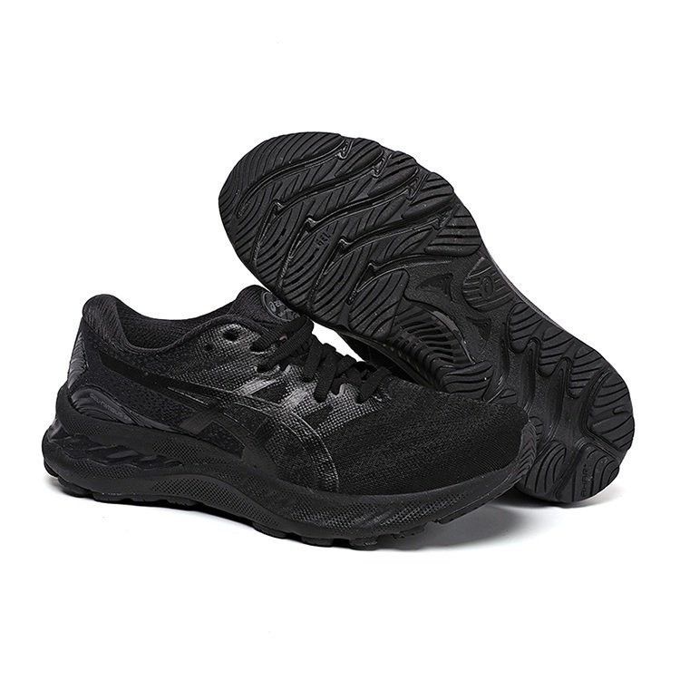 HKEM ASICS 亞瑟士專業跑步鞋 GEL-NIMBUS 23代緩震透氣跑鞋 全黑 男女運動鞋 36-45