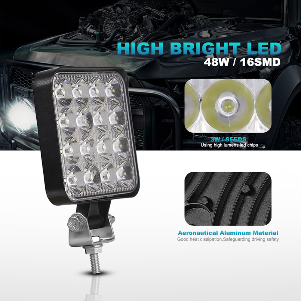 48w 16 LED 12V 24V LED 燈條工作燈適用於汽車拖拉機船卡車 4X4 4WD SUV ATV 越野車