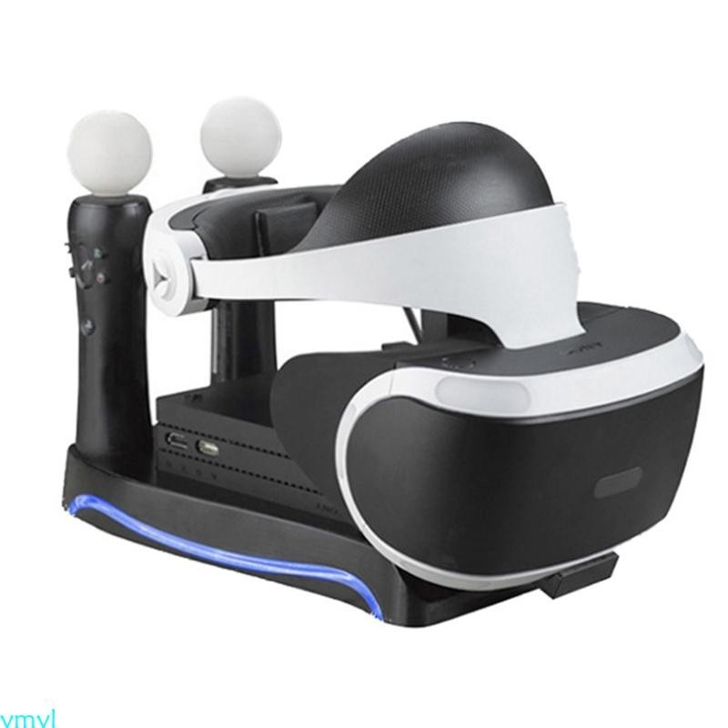Ymyl 4 合 1 PSVR 充電展示架 VR 眼鏡連接器存儲套件帶冷卻燈多功能支架