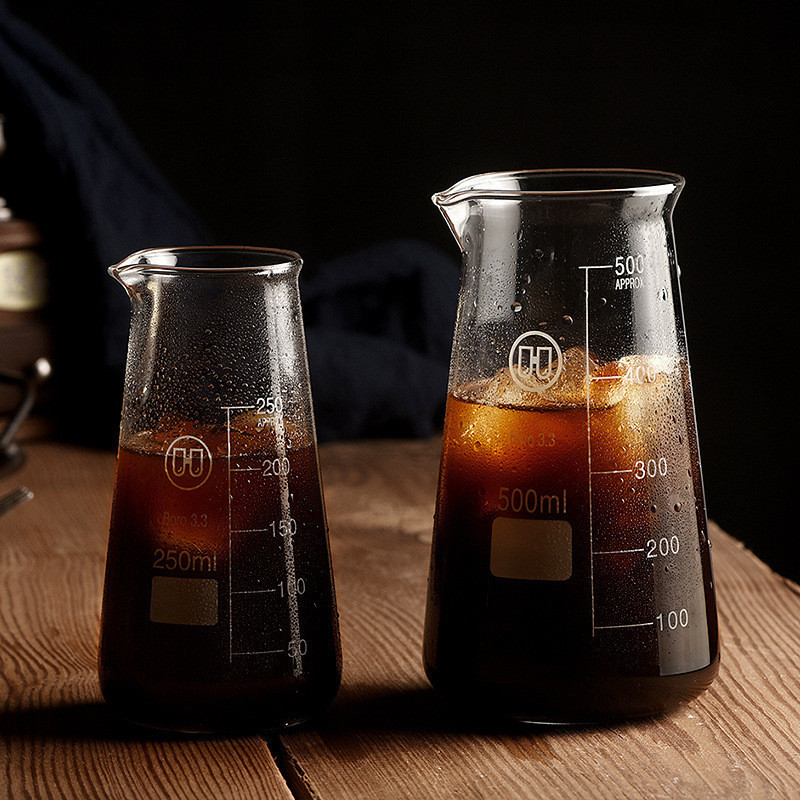 冰美式咖啡壺高硼硅玻璃咖啡器具沖泡壺手衝咖啡分享壺錐形量杯