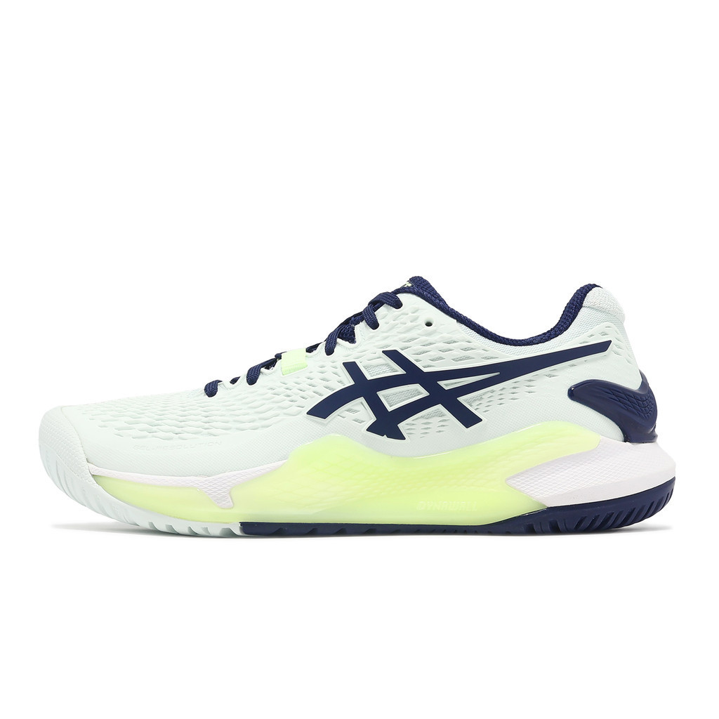 Asics 網球鞋 GEL-Resolution 9 女鞋 螢光綠 深藍 法網配色 [ACS] 1042A208301