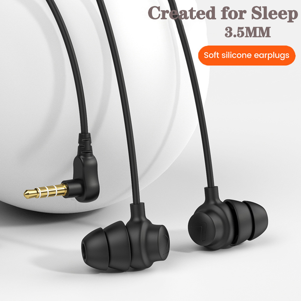 抗噪入耳式耳機超柔軟矽膠耳塞睡眠耳機 3.5 毫米有線降噪耳機,適用於 ASMR 睡眠