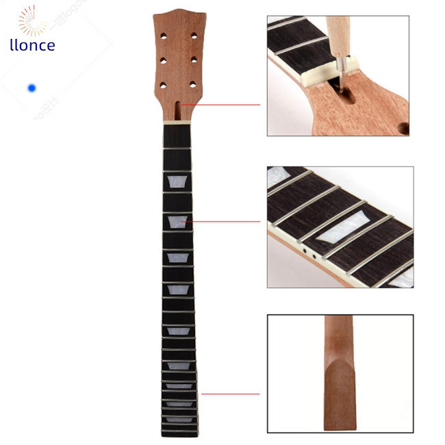 Dgx 22 品吉他琴頸桃花心木木製玫瑰木指板吉他手柄適用於 Gibson Les Paul Lp