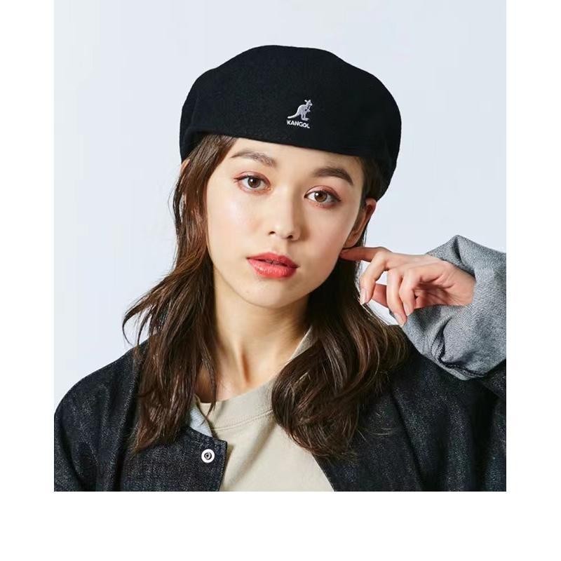 【現貨速出】韓版KANGOL 袋鼠貝雷帽 高級504羊毛透氣畫家帽 羊毛情侶帽男女潮