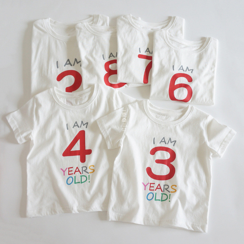 【HOT 本舖】 我今年五歲啦！創意生日T恤 純棉年齡紀念 親子款兒童圓領短袖
