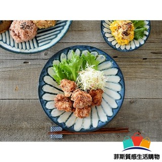 【日本熱賣】日本製 美濃燒 圓盤 22cm 陶瓷 條紋/花繪圖樣 餐盤 碗盤 餐桌 料理盤 日式風格 簡約 餐具日本製